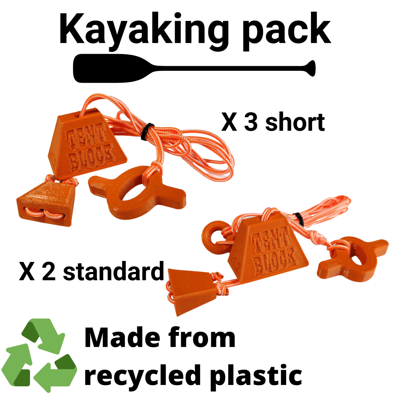 Tent Block Kayaking Pack is a value pack of standard and short anchors for kayaking adventures